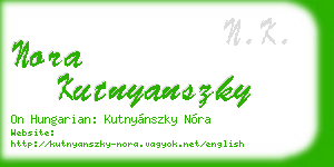nora kutnyanszky business card